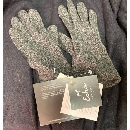 Echo Touchscreen Compatible Knit Gloves Women Small/Medium Charcoal Heather NWT