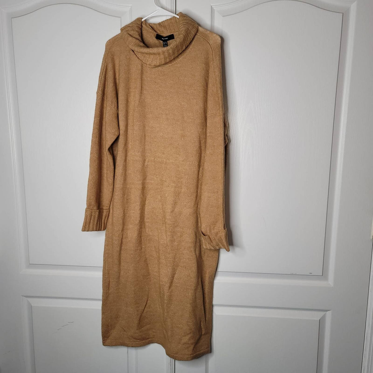 Vero Moda Cowl Neck Knitted Sweater Dress Long Sleeve Brown/Melange Size X-Large