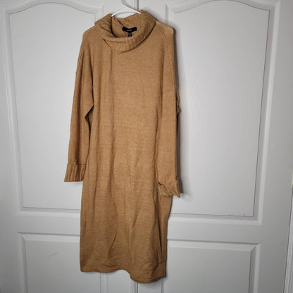 Vero Moda Cowl Neck Knitted Sweater Dress Long Sleeve Brown/Melange Size X-Large