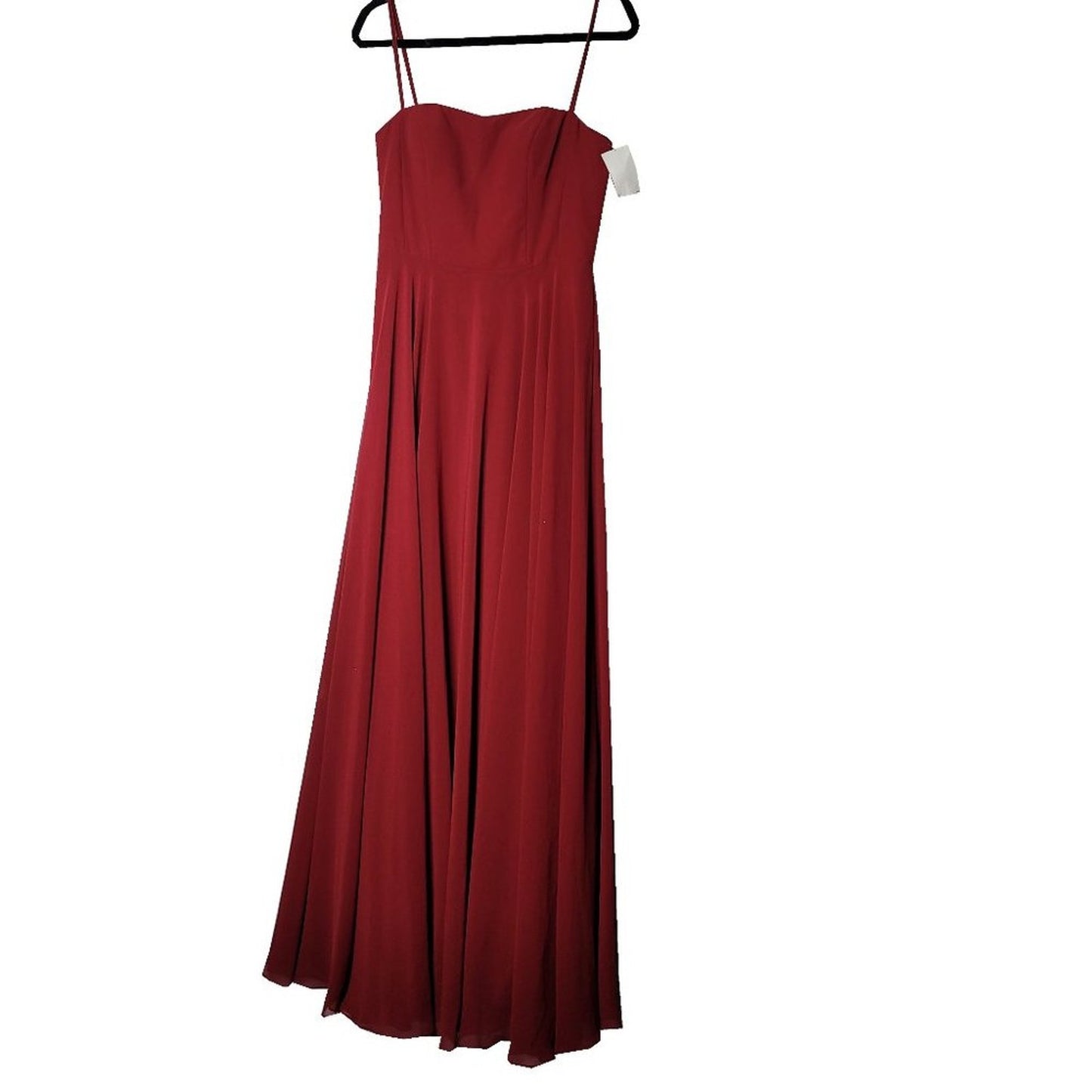 Jenny Yoo Collection Chiffon Bridesmaid Dress Size 8 Burgundy Wine Maxi