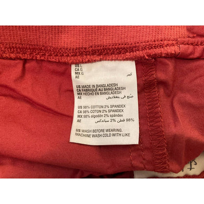 Style&co. Tie Waist Self-Cuff Hem Zip Bermuda Shorts Size Large Coral Depth NWT