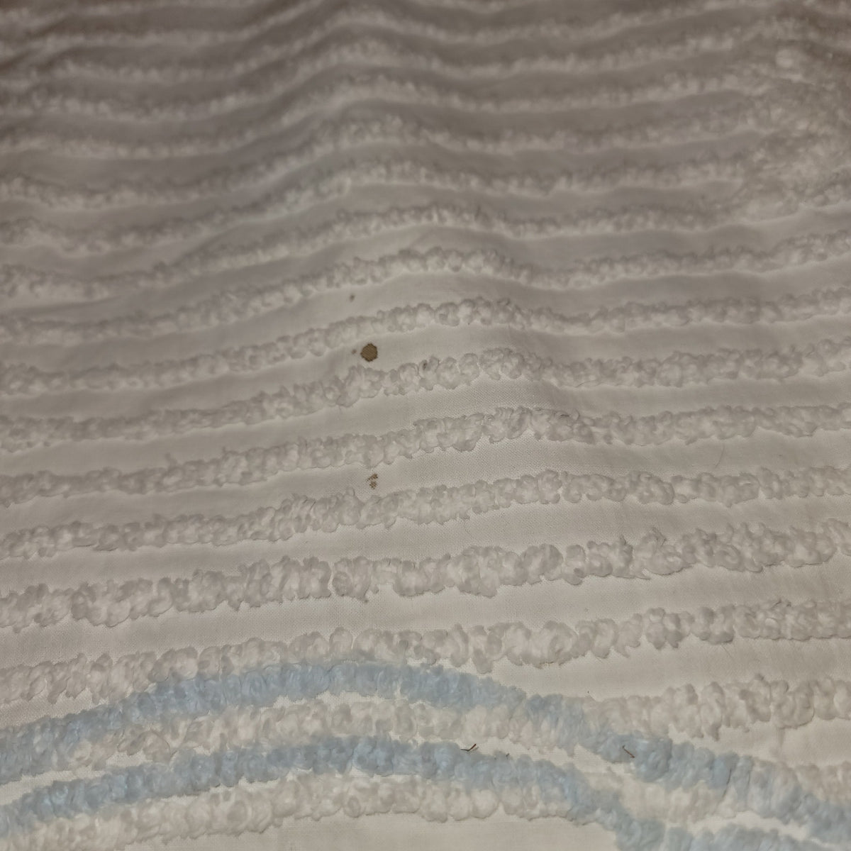 Chenille baby blanket Bunnies Blue pink yellow VINTAGE Crib bedspread