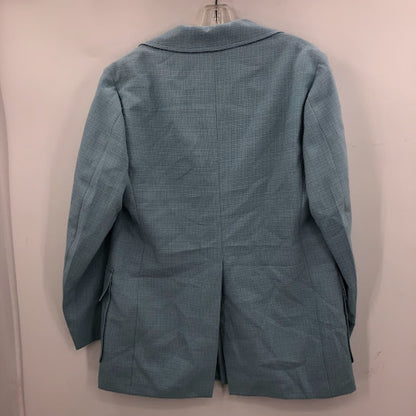 Palm Beach blue vintage jacket polyester wide lapel 70s Rockabilly Leisure Large