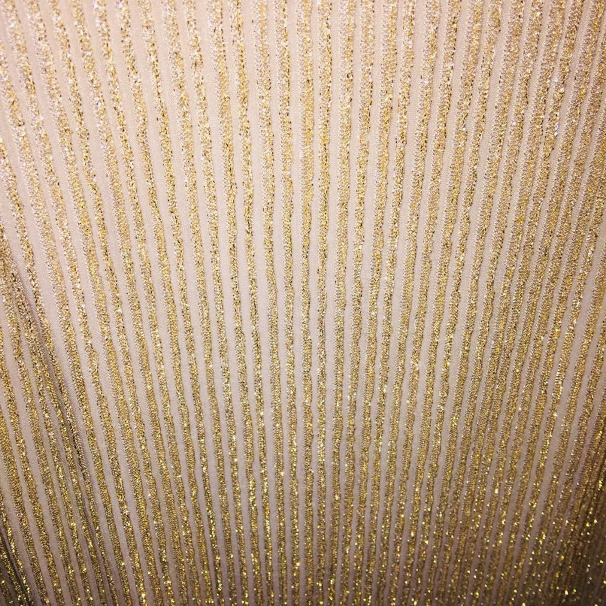Cache 2 Pc. Set VINTAGE Mock Neck Sleeveless Top & Maxi Skirt GOLD Stripe medium