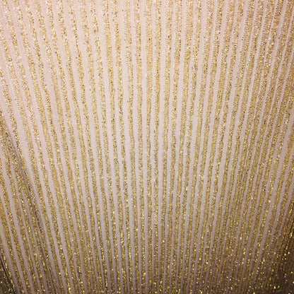 Cache 2 Pc. Set VINTAGE Mock Neck Sleeveless Top & Maxi Skirt GOLD Stripe medium