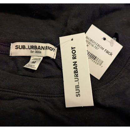 Sub Urban Riot Influencer Short Sleeve Tee Shirt Size Medium Black NWT Soft