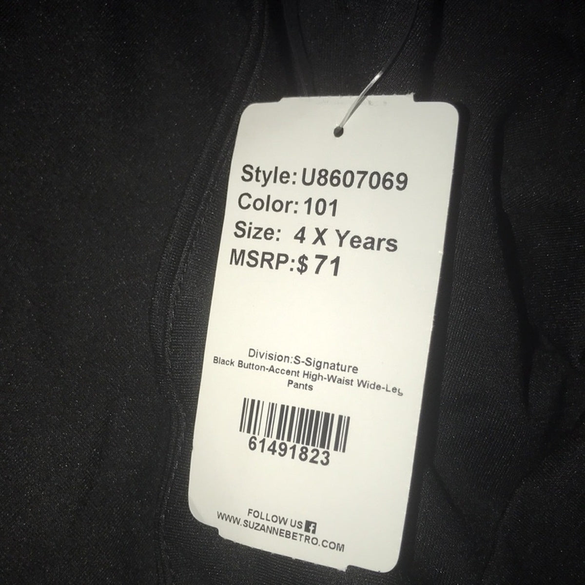 Suzanne Betro Black Wide Leg High Waisted Pants 4X
