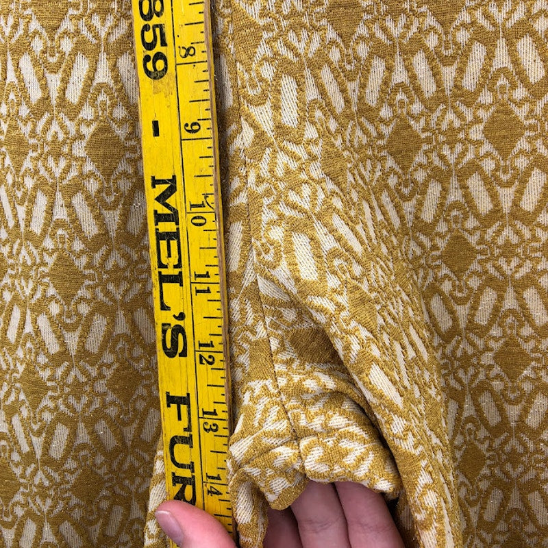 Vintage poly wide bell bottom leg pants elastic waist textured fabric MCM M/L
