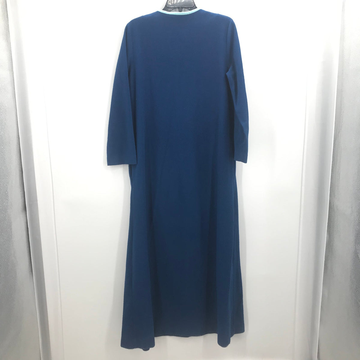 Kayser Vintage Front Zip Sleepwear Robe Dress Long Sleeve Blue Medium