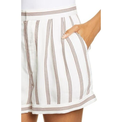 Joie NWT Carvel Striped Shorts High Rise Porcelain White Size 4