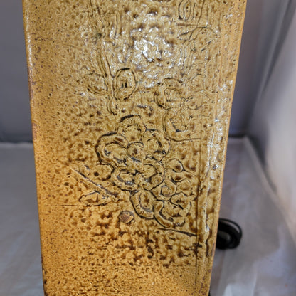 vintage Studio Art pottery brown thrown lamp light Signed Mary Martin 2001