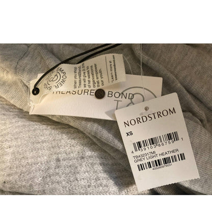 Treasure & Bond Silky Soft V Neck Sweater Extra Small GREY NWT - Cashmere Blend