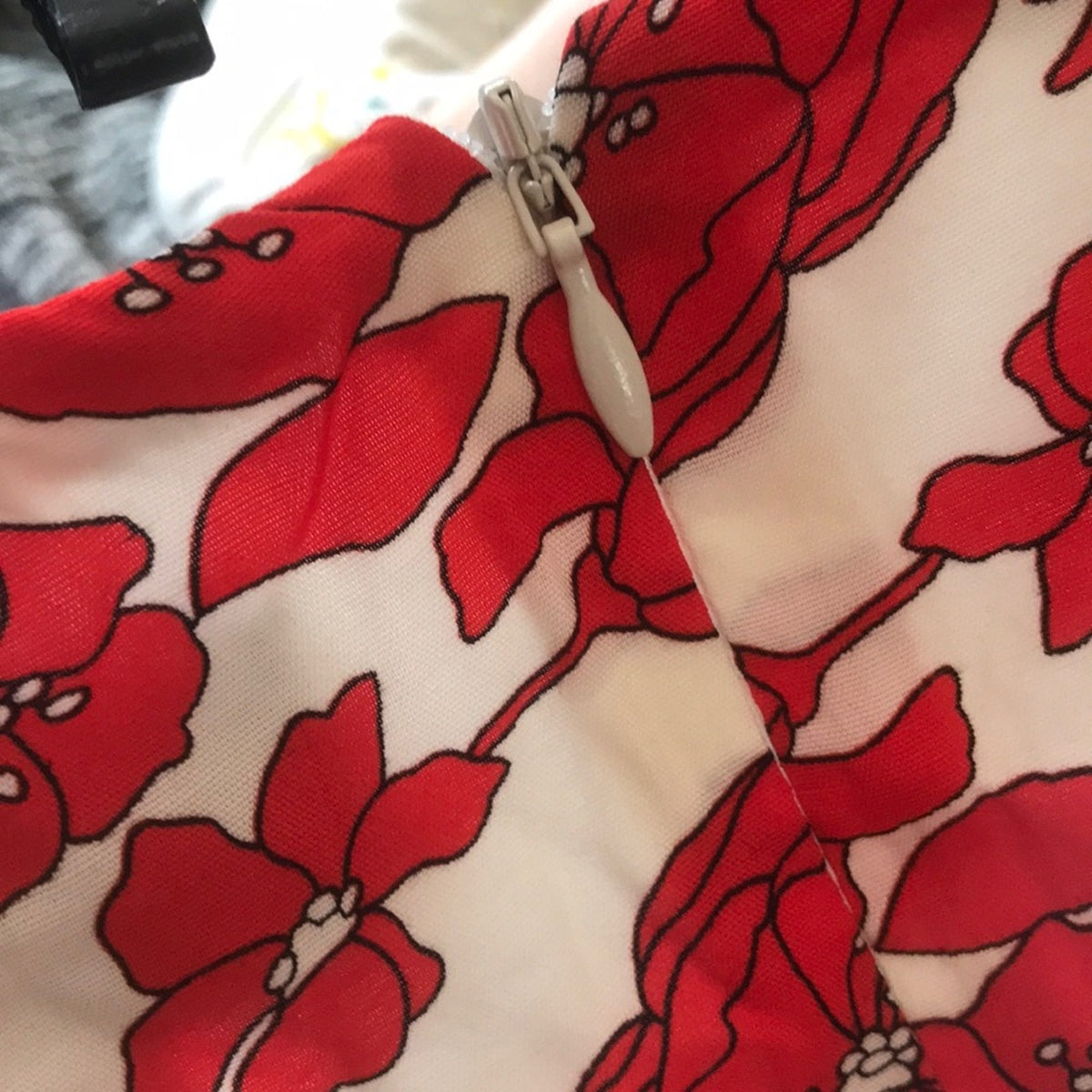Bardot Sz 12 Red/White Fiesta Floral Faux Wrap Ruffle Short Sleeve Casual Dress