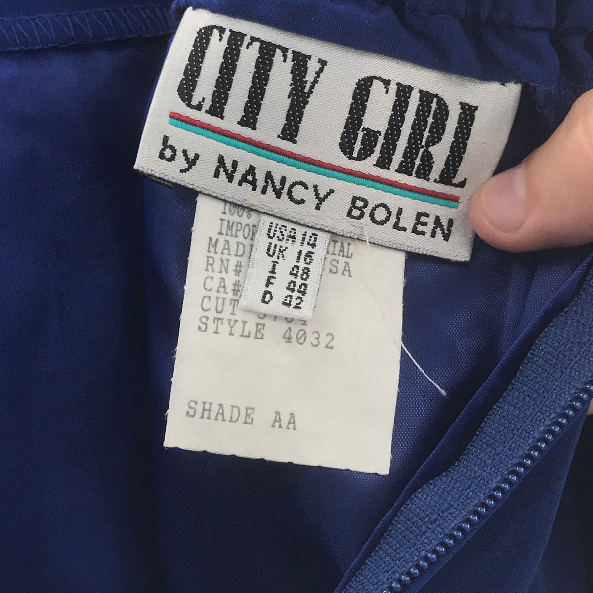City Girl by Nancy Bolen vintage nerdy Straight & Pencil Midi Skirt Blue 14