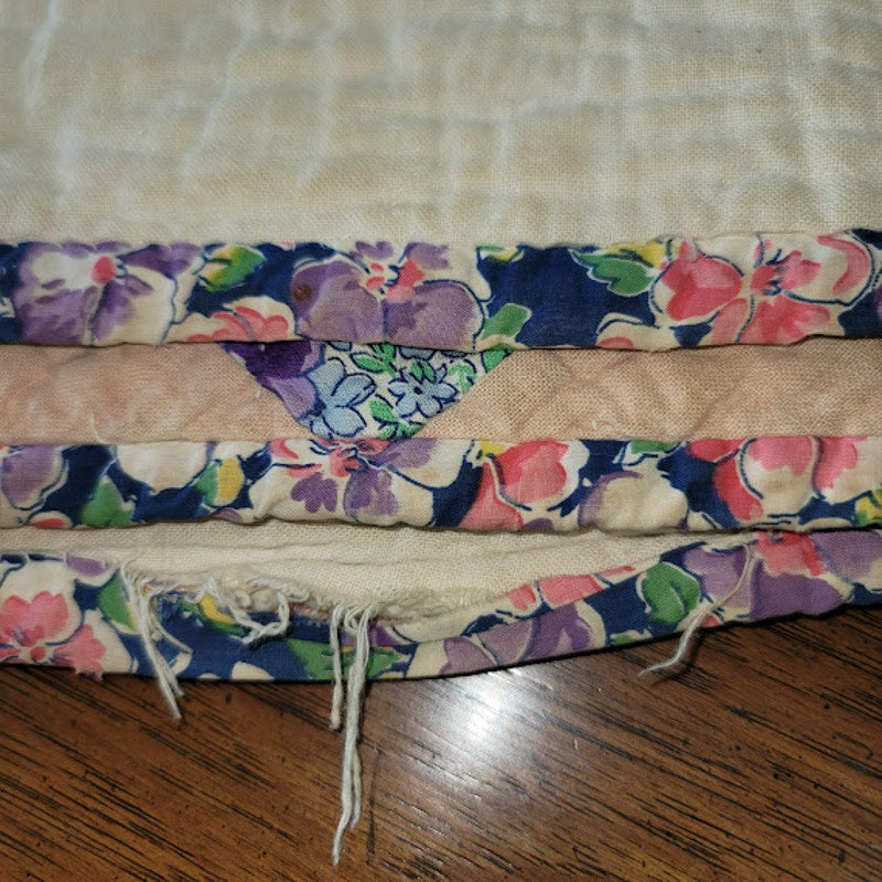 Vintage Handmade Quilt Full QUEEN Twin Bedspread Blanket Farmhouse Cabin 62"X76"