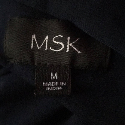 MSK Navy Ball Sleeve Short Sheath Cocktail Dress Medium Wedding Formal Sexy