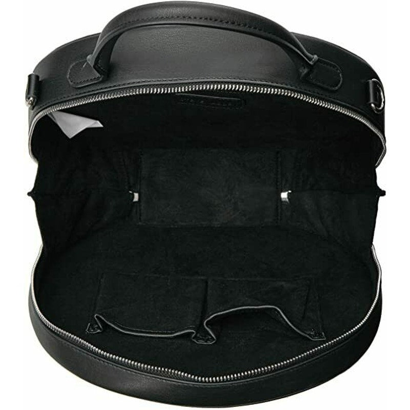 Steve Madden Jill Large Pebbled Round Canteen Bag Blk Top handle Shoulder Purse
