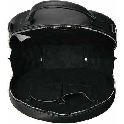Steve Madden Jill Large Pebbled Round Canteen Bag Blk Top handle Shoulder Purse