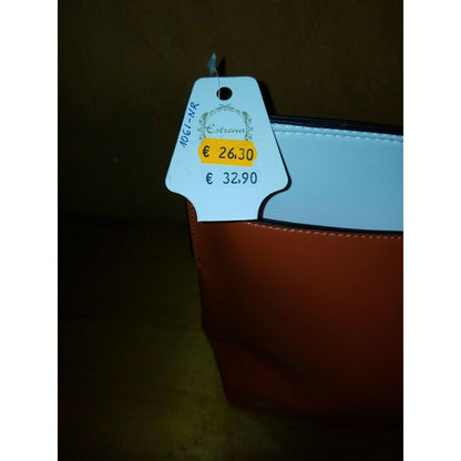 Spanish Orange white Leather Tote purse Single handle Strap NEW Shoulder strap