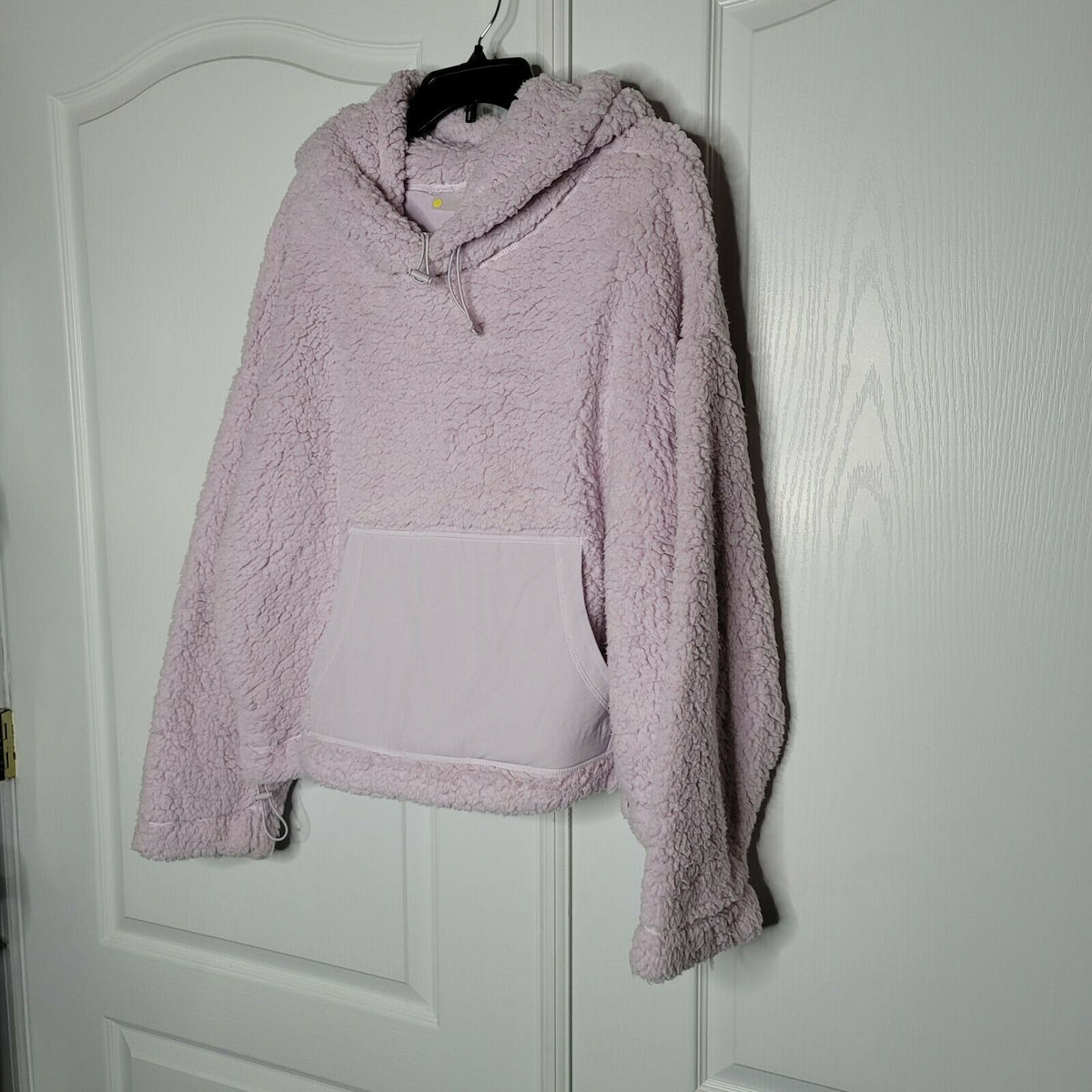 Zella Cassie Faux Shearling Hoodie Toggle-Drawcord Hood Kangaroo Pocket X-Large