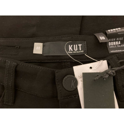KUT From the Kloth Women's Jeans Size 00 Black NWT Donna High Rise Ankle Skinny