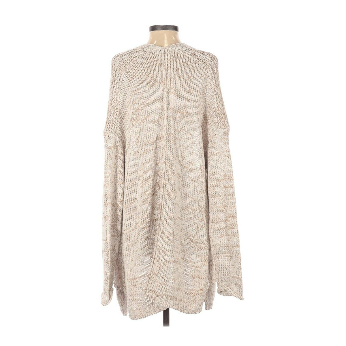 Caslon Tan gold Cream Open Front Cardigan Sweater Long Sleeve Small NWT