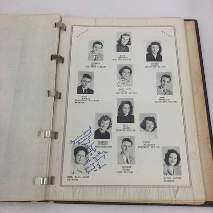 The Teenix 1949 Yearbook Denton North Carolina Sara Harrison Leather Ephemera