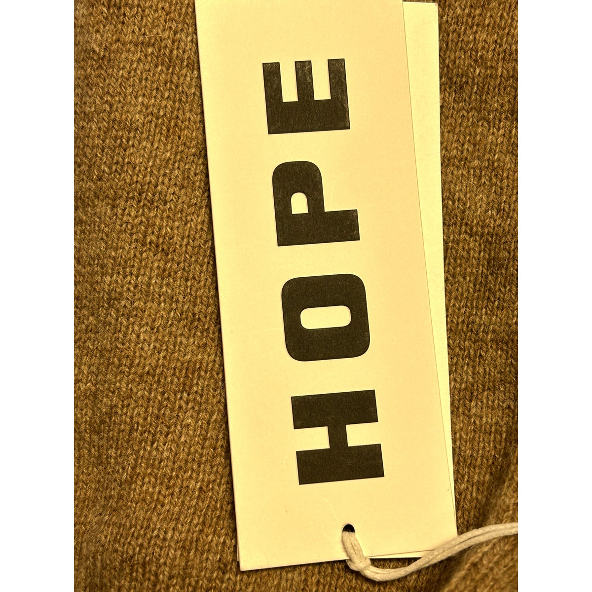Hope NWT Pullover Sweater Long Sleeve Ribbed Cuff Crew Neck Tan Size 42