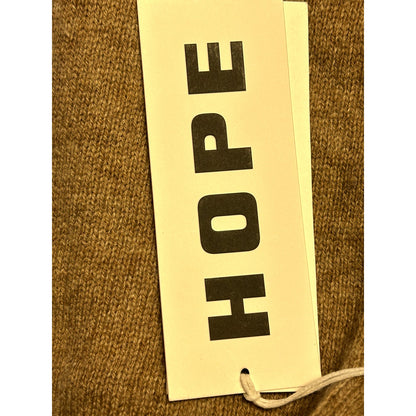 Hope NWT Pullover Sweater Long Sleeve Ribbed Cuff Crew Neck Tan Size 42