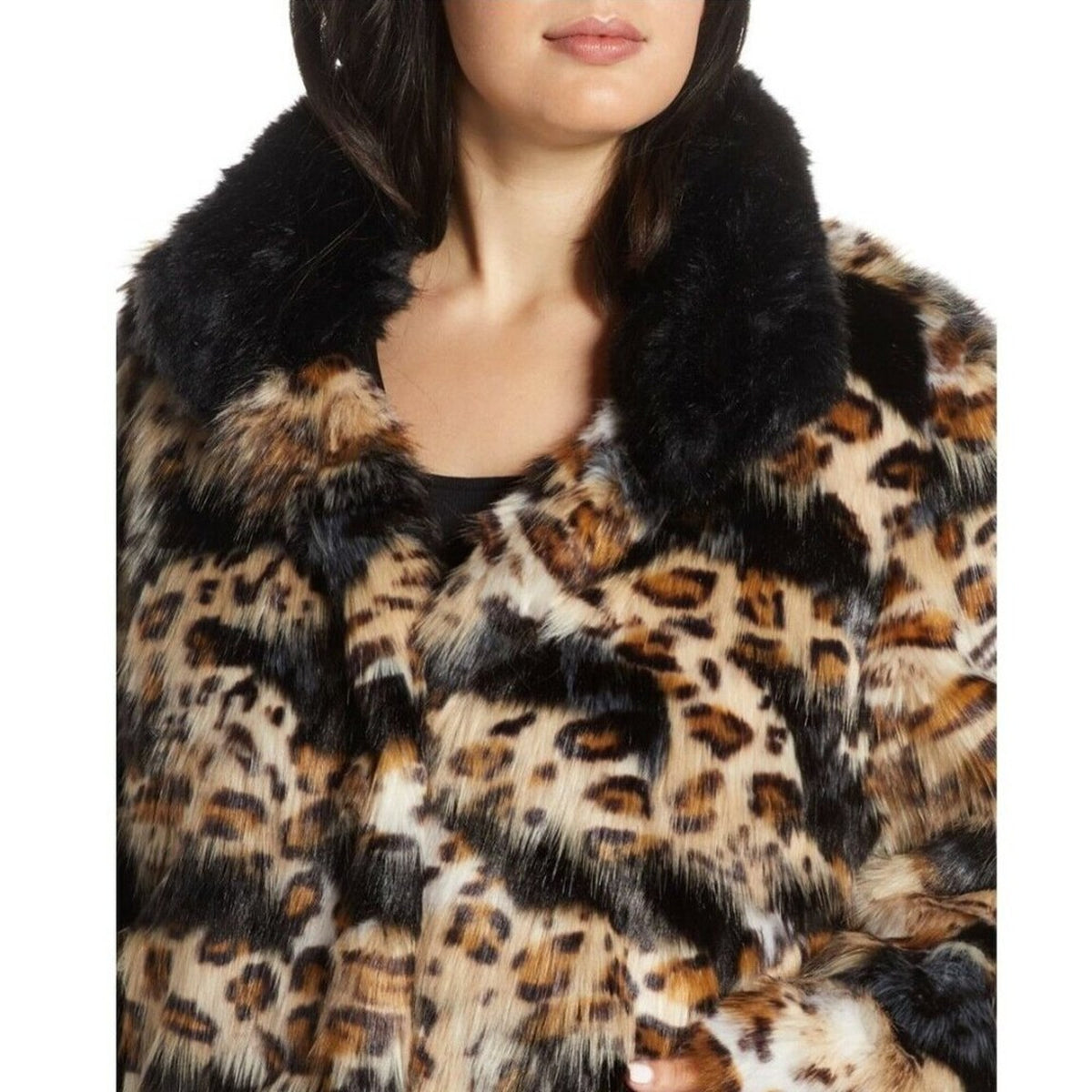 NWT Sam Edelman Faux Fur Coat Front Snap Closure