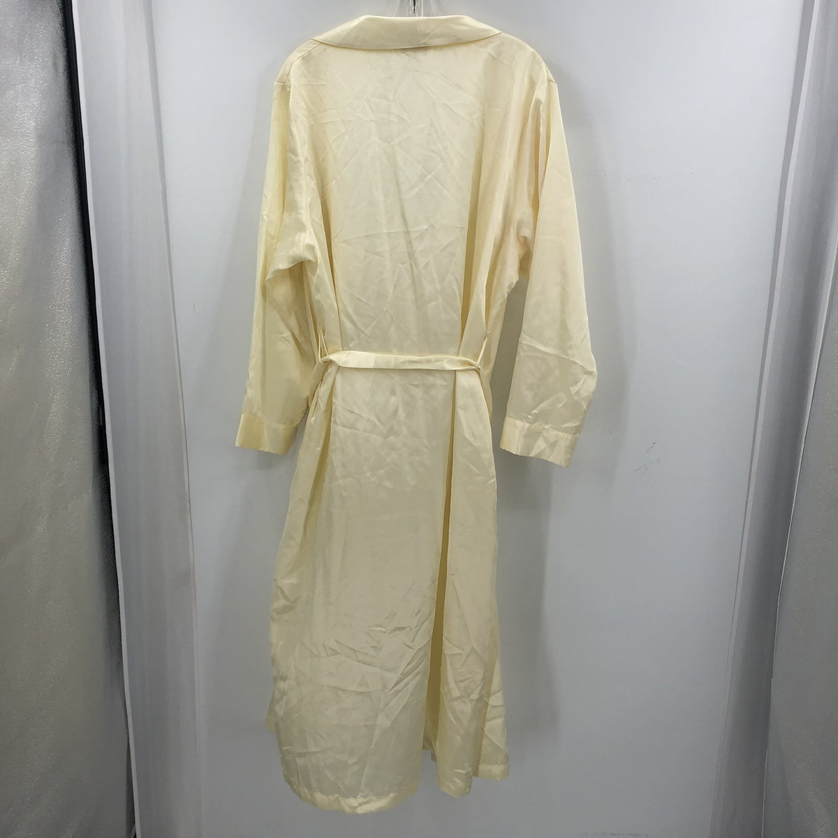 Mystique Intimates Embroidered Tie Waist Sleepwear Robe Long Sleeves Cream O/S