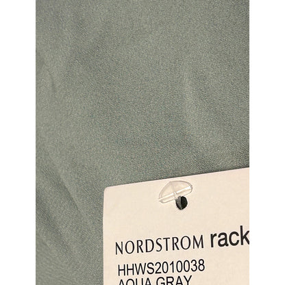 H By Halston NWT Aqua Gray Split Neck Cap Sleeve Blouse Top Size Large