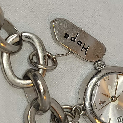 Vintage Charm bracelet watch stainless steel HOPE INSPIRE FAITH