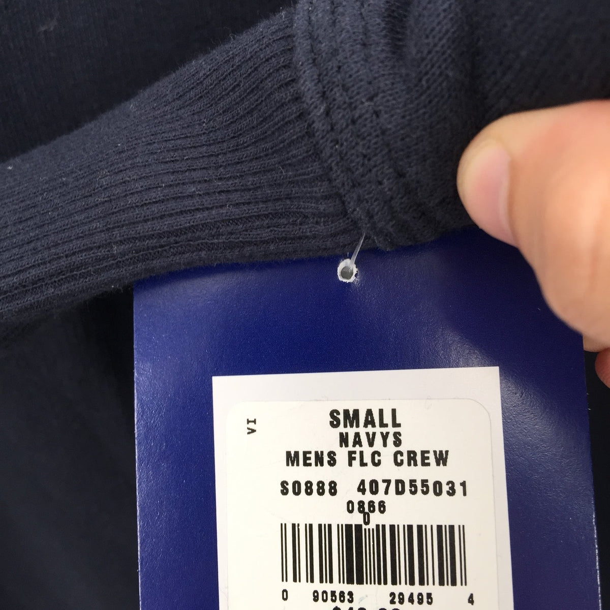 Champion Pullover Sweatshirt Long Sleeve Crew Neck Solid Navy Size Small