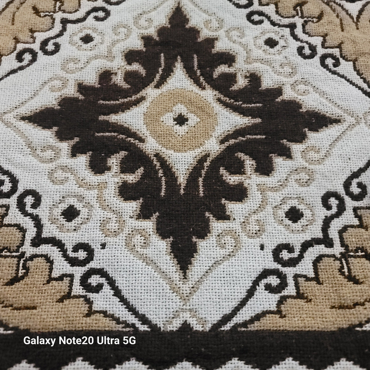Blanket artisan 88"x90" Brown Cream Tassel Diamond Woven boho tribal Thick Queen