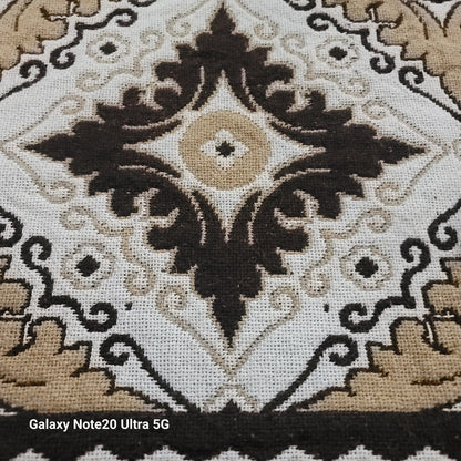 Blanket artisan 88"x90" Brown Cream Tassel Diamond Woven boho tribal Thick Queen