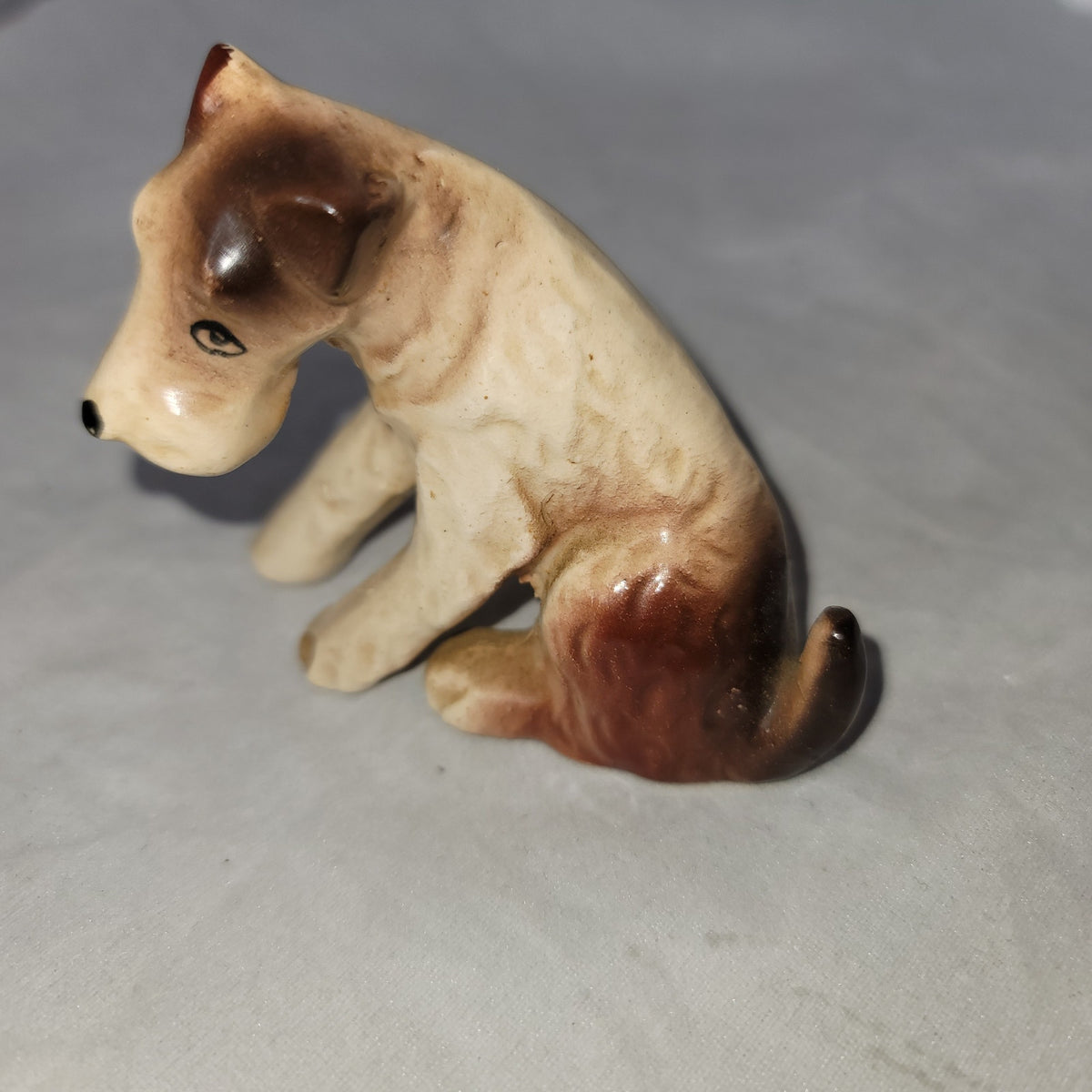 Japan Terrier dog figurine vintage defect on paw