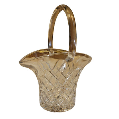 Glass basket planter diamond pattern woben