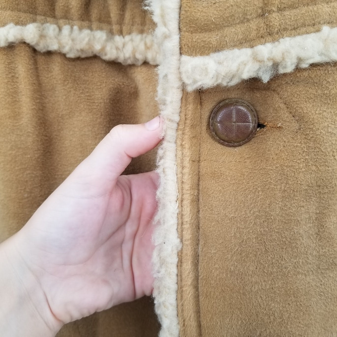 Towncraft Vintage Tan Fleece Lined Coat Jacket Medium/Large Cowboy Western Heavy