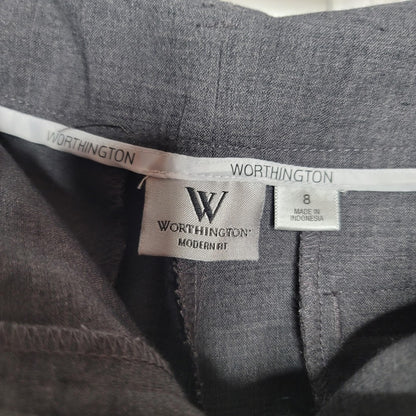 Worthington 1980s Size 8 Gray ultra wide cuffed pants 31" long high waisted