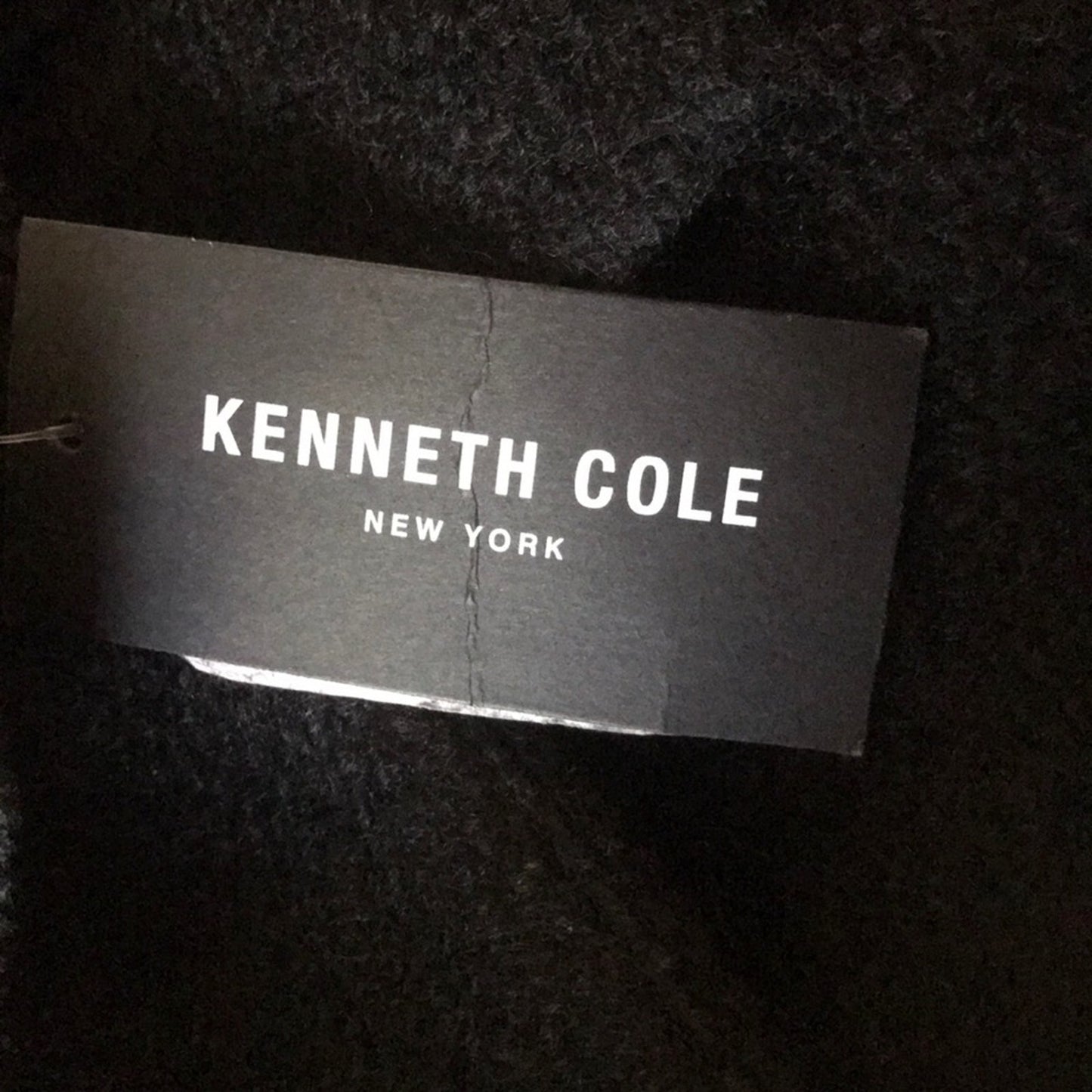 Kenneth Cole Double Breasted Rib Trim Boucle Coat WOMENS Small Jacket  Black NEW