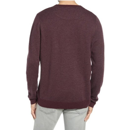 Nordstrom NWT Men's Bird's Eye Crewneck Sweater Burgundy Fudge 2XL
