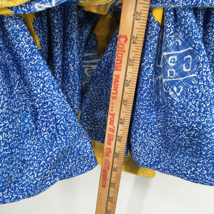 Vintage 80's 2 Pc. Jacket Halter Pleated Mini Dress Set Disco BEBOP Yellow/Blue