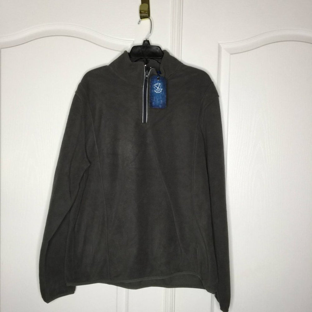 Vintage 1946 GRAY XL Soft Fleece 1/4 Zip Pullover Long Sleeve Jacket Extra-Large