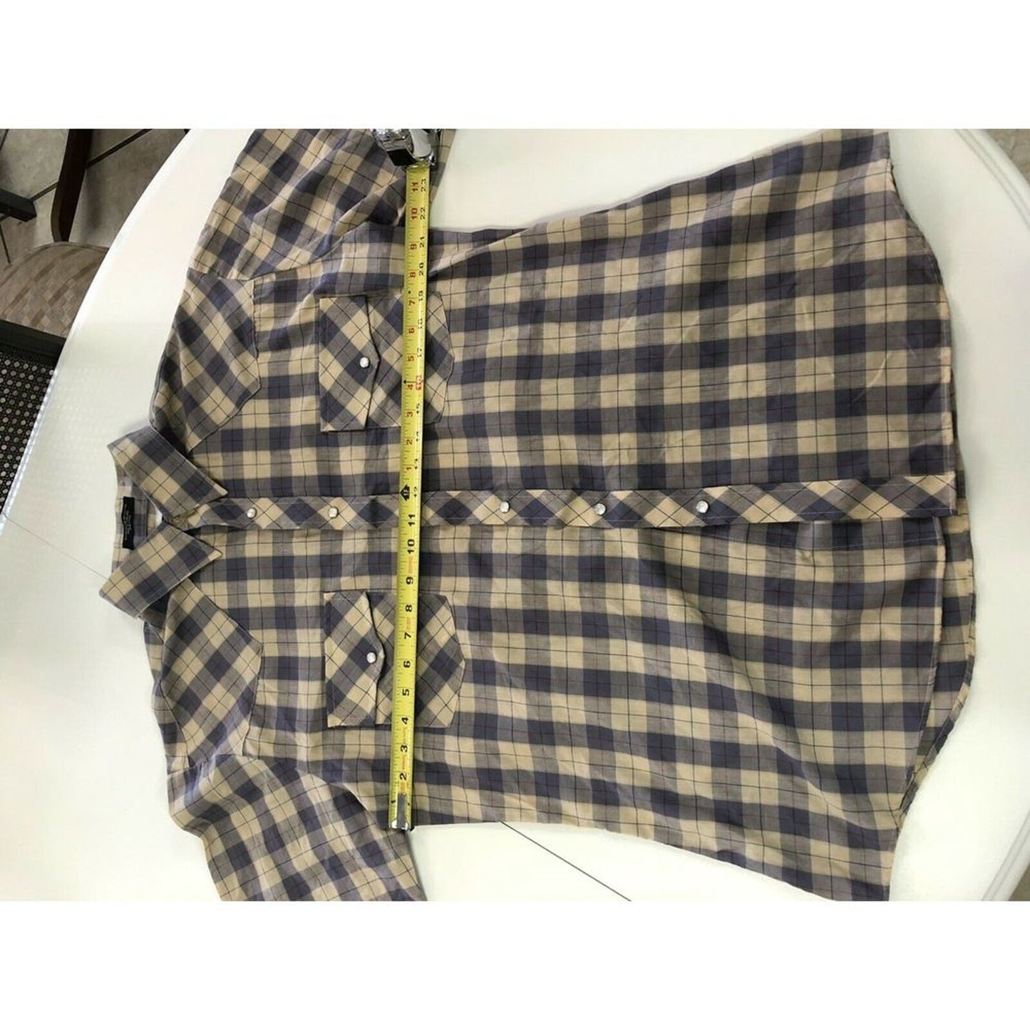Holt Western Wear Shirt MEDIUM Pearl Snaps Rodeo Plaid Cowboy Vintage