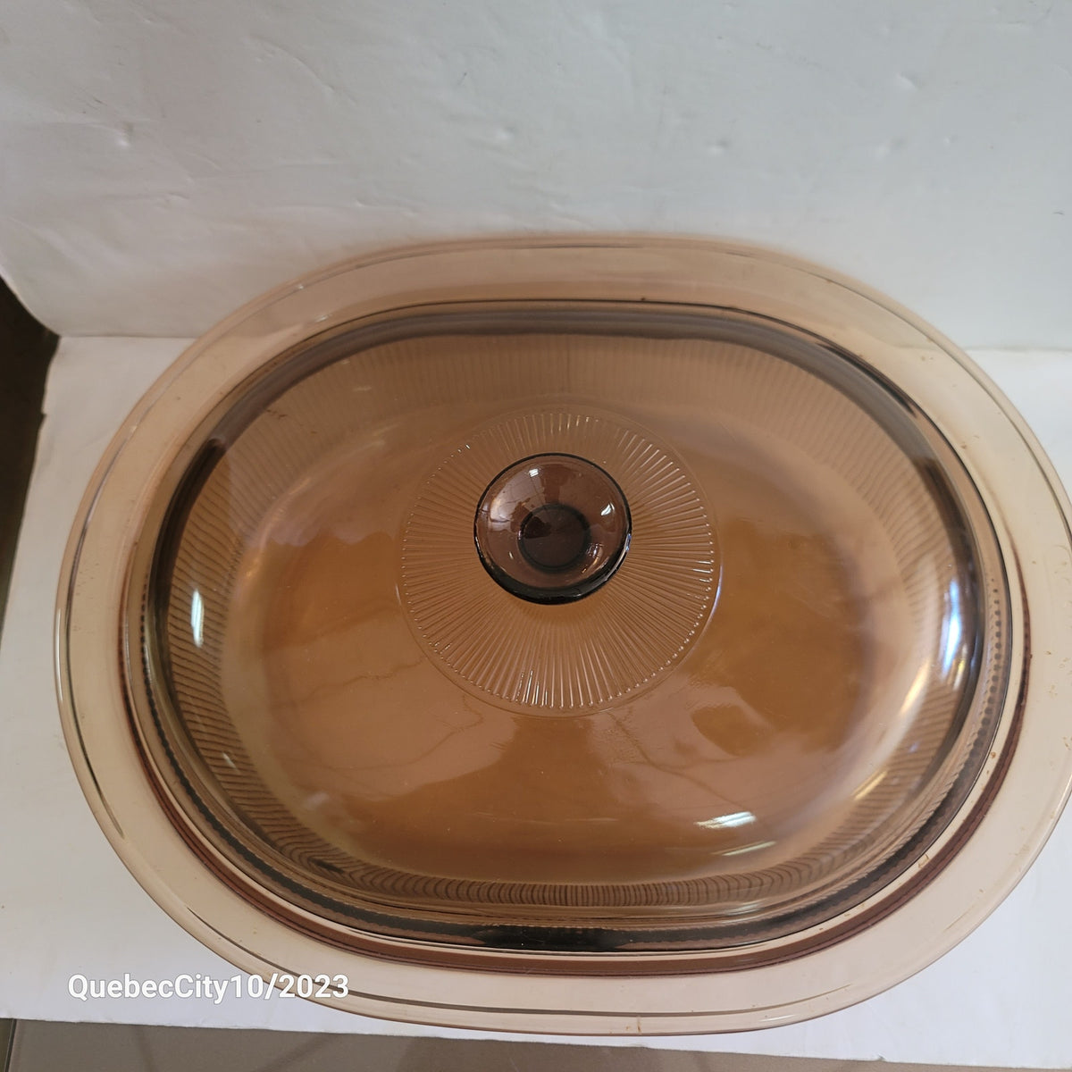 Visionware vision amber smoky glass roaster wi/ lid cookware cooking 11.5 x 14.5
