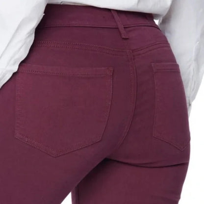 NYDJ Women's Jeans Marilyn Straight Leg Size 8 Deep Merlot Wine NWT