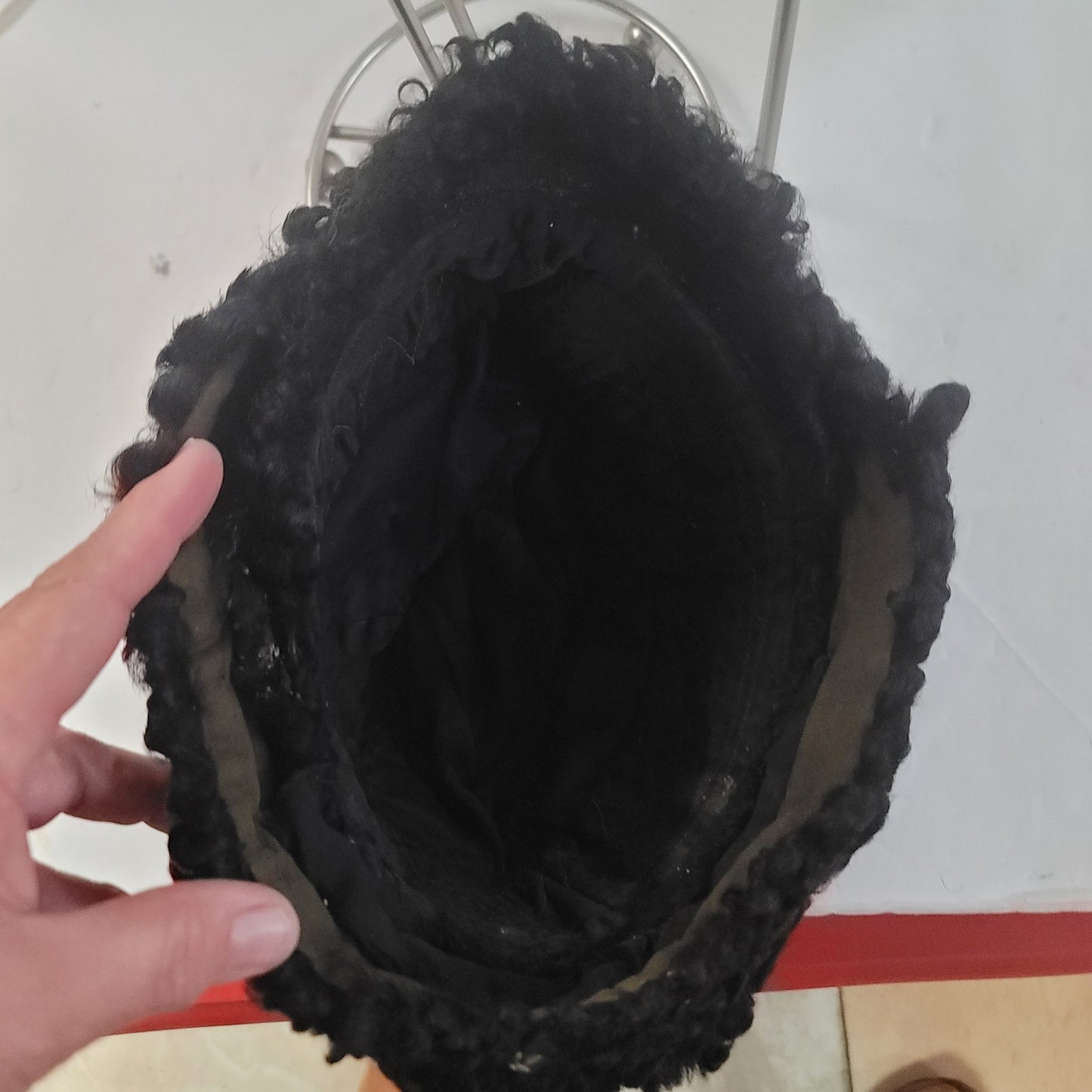 Vintage showbiz theatre costume wig black curly hair stage performance play