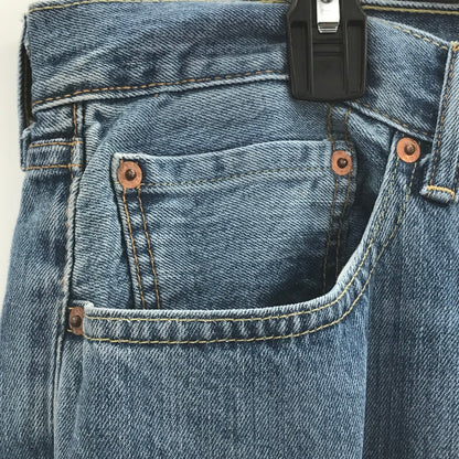 Levi Strauss & Co Straight Legs Denim Jeans Mid Rise Solid Blue Size 34