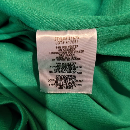 Xscape Emerald Green One Shoulder Gown Open Waist Size 12 US formal evening